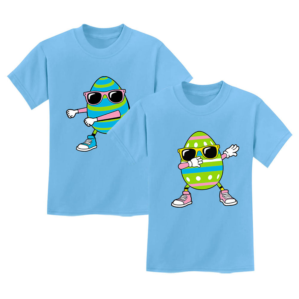 Flossing and Dabbing Easter Egg - Cute Matching T-Shirts Set