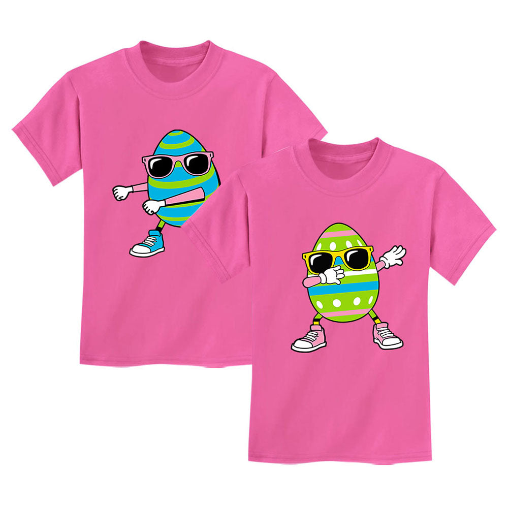 Flossing and Dabbing Easter Egg - Cute Matching T-Shirts Set