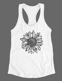 Sunflower Shirt for Women Cute Graphic Tee Teen Girls Summer Racerback Tank Top 