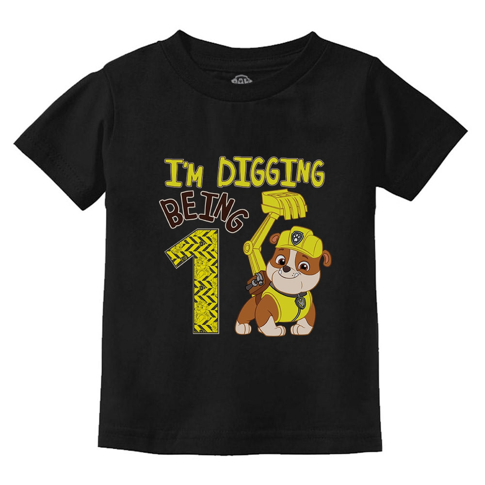 Paw Patrol Rubble Digging 1st Birthday Official Infant Kids T-Shirt
