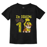 Paw Patrol Rubble Digging 1st Birthday Official Infant Kids T-Shirt 