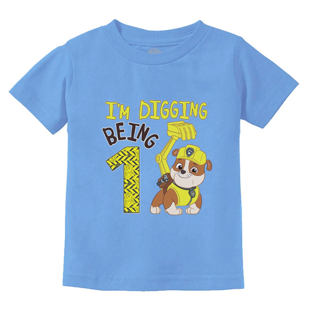 Paw Patrol Rubble Digging 1st Birthday Official Infant Kids T-Shirt