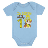 Paw Patrol Rubble Digging 1st Birthday Baby Boy Outfit Official Baby Bodysuit 