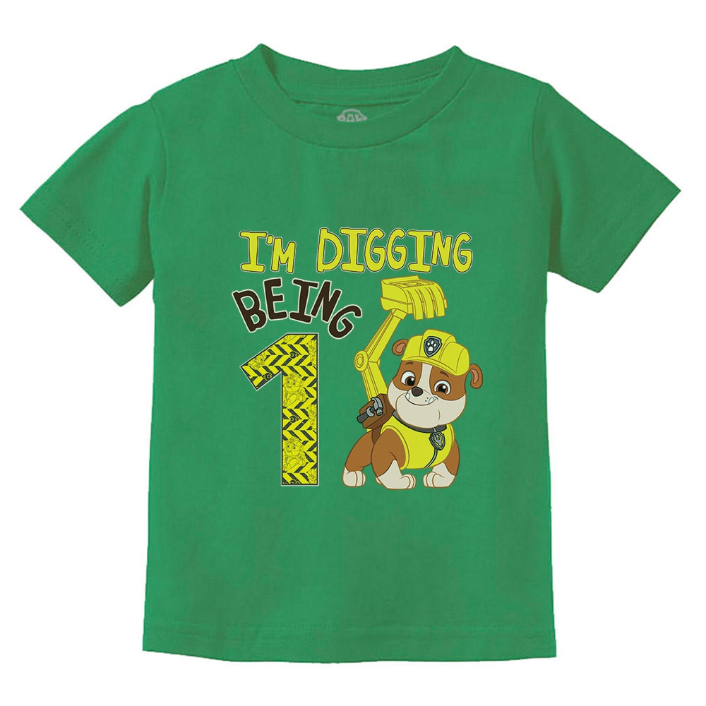 Paw Patrol Rubble Digging 1st Birthday Official Infant Kids T-Shirt