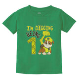 Paw Patrol Rubble Digging 1st Birthday Official Infant Kids T-Shirt