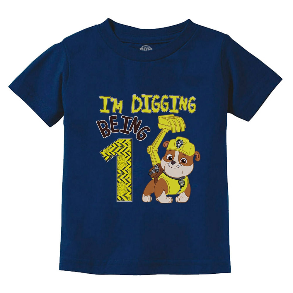 Paw Patrol Rubble Digging 1st Birthday Official Infant Kids T-Shirt