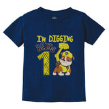 Paw Patrol Rubble Digging 1st Birthday Official Infant Kids T-Shirt