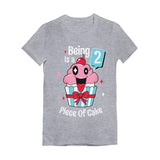2 Year Old Girl 2nd Birthday Funny Cupcake Toddler Girls' Fitted T-Shirt