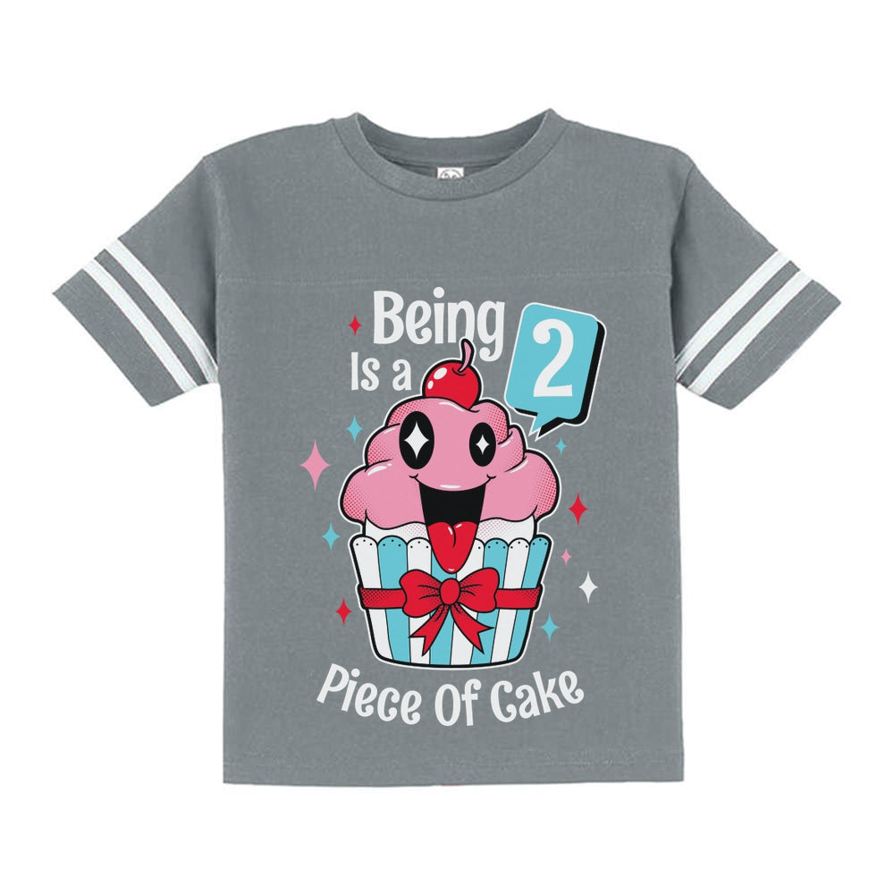 2 Year Old Girl 2nd Birthday Funny Cupcake Toddler Jersey T-Shirt