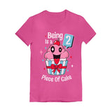 2 Year Old Girl 2nd Birthday Funny Cupcake Toddler Girls' Fitted T-Shirt