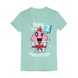 2 Year Old Girl 2nd Birthday Funny Cupcake Toddler Girls' Fitted T-Shirt