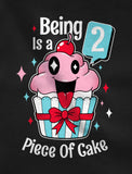 2 Year Old Girl 2nd Birthday Funny Cupcake Toddler Girls' Fitted T-Shirt