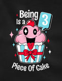 3 Year Old Girl 3rd Birthday Funny Cupcake Toddler Girls' Fitted T-Shirt