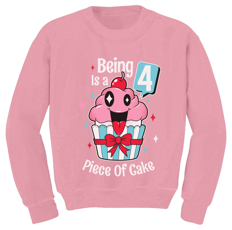 4 Year Old Girl 4th Birthday Funny Cupcake Toddler Sweatshirt