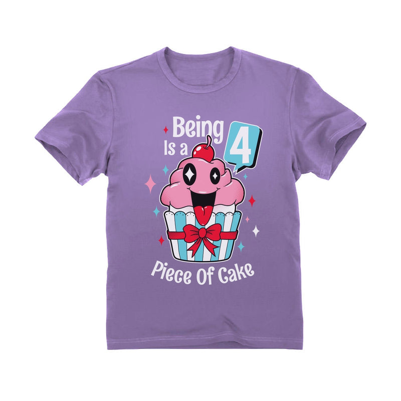 4 Year Old Girl 4th Birthday Funny Cupcake Toddler T-Shirt