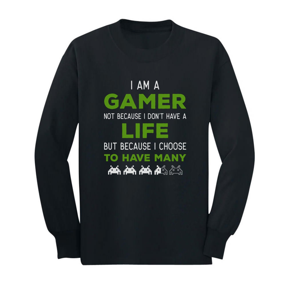 I Am a Gamer Shirt Funny Gamer Gift Cool Gaming Youth Long Sleeve T-Shirt