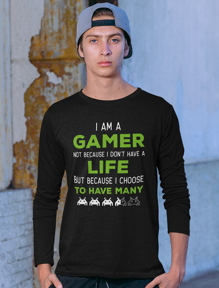 I Am a Gamer Shirt Funny Gamer Gift Cool Gaming Long Sleeve T-Shirt