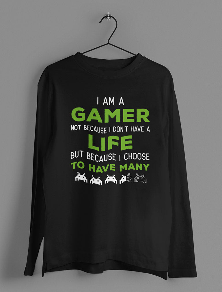 I Am a Gamer Shirt Funny Gamer Gift Cool Gaming Youth Long Sleeve T-Shirt