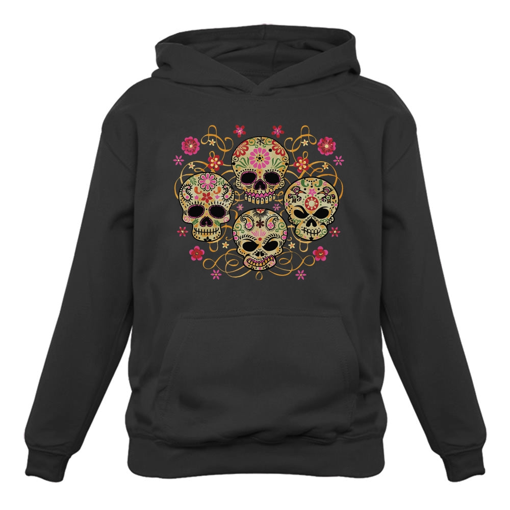 Rose Eye Sugar Skulls - Day of The Dead Gothic Women Hoodie