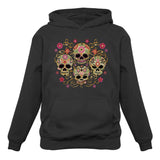 Rose Eye Sugar Skulls - Day of The Dead Gothic Women Hoodie