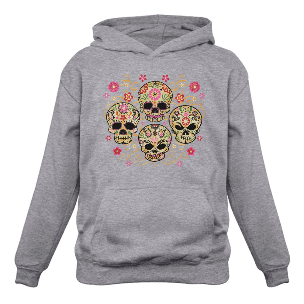 Rose Eye Sugar Skulls - Day of The Dead Gothic Women Hoodie