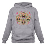Rose Eye Sugar Skulls - Day of The Dead Gothic Women Hoodie