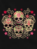Rose Eye Sugar Skulls - Day of The Dead Gothic Women Hoodie
