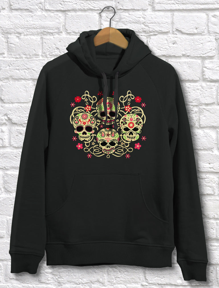 Rose Eye Sugar Skulls - Day of The Dead Gothic Women Hoodie