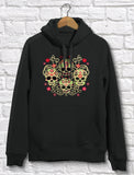 Rose Eye Sugar Skulls - Day of The Dead Gothic Women Hoodie
