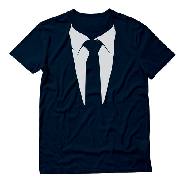 t shirt with tuxedo printed on it