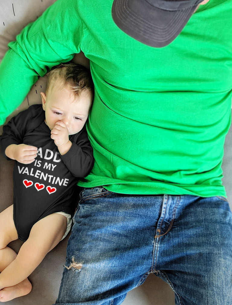 Daddy Is My Valentine Baby Bodysuit
