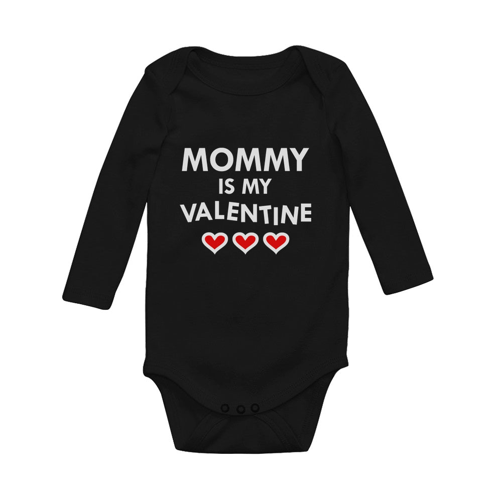 Mommy  Is My Valentine Baby Long Sleeve Bodysuit
