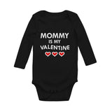 Mommy  Is My Valentine Baby Long Sleeve Bodysuit