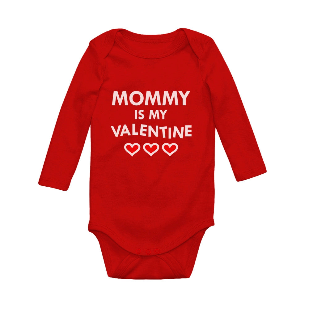 Mommy  Is My Valentine Baby Long Sleeve Bodysuit