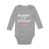 Mommy  Is My Valentine Baby Long Sleeve Bodysuit 