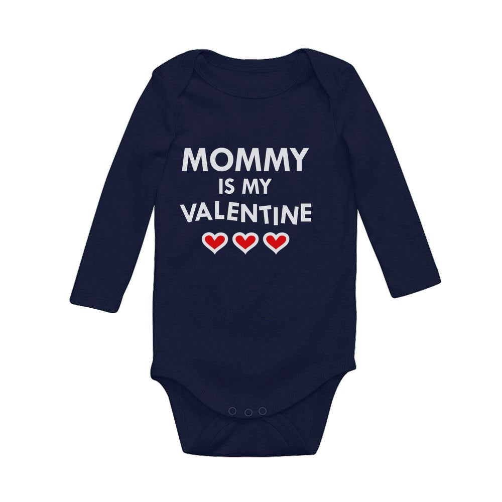 Mommy  Is My Valentine Baby Long Sleeve Bodysuit