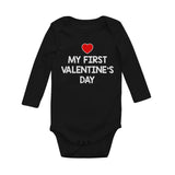 My First Valentine's Day Baby Long Sleeve Bodysuit