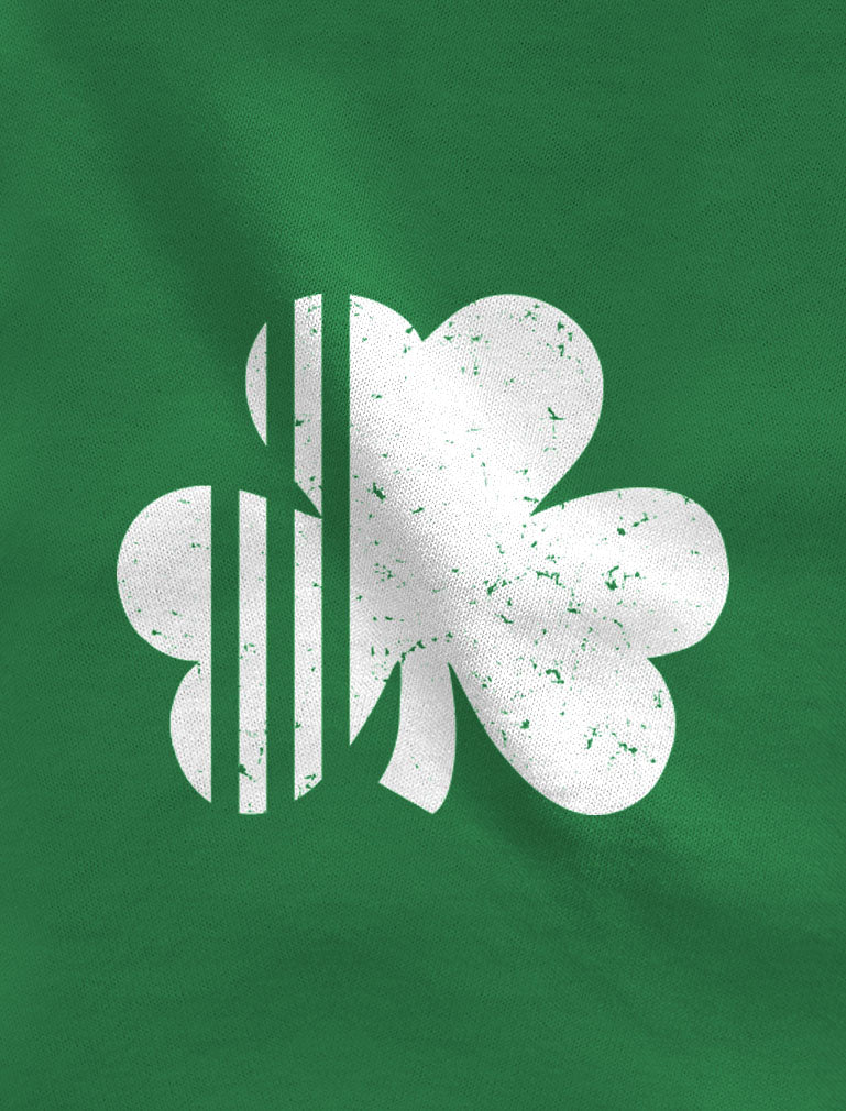 White St Patrick's Day Clover Youth Hoodie