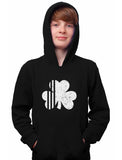 White St Patrick's Day Clover Youth Hoodie