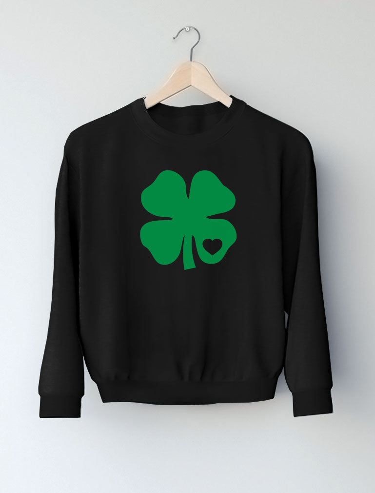 Green Clover Heart Women Sweatshirt