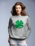 Green Clover Heart Women Sweatshirt 
