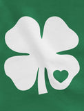 White St Patrick's Day Clover Heart Women Sweatshirt 