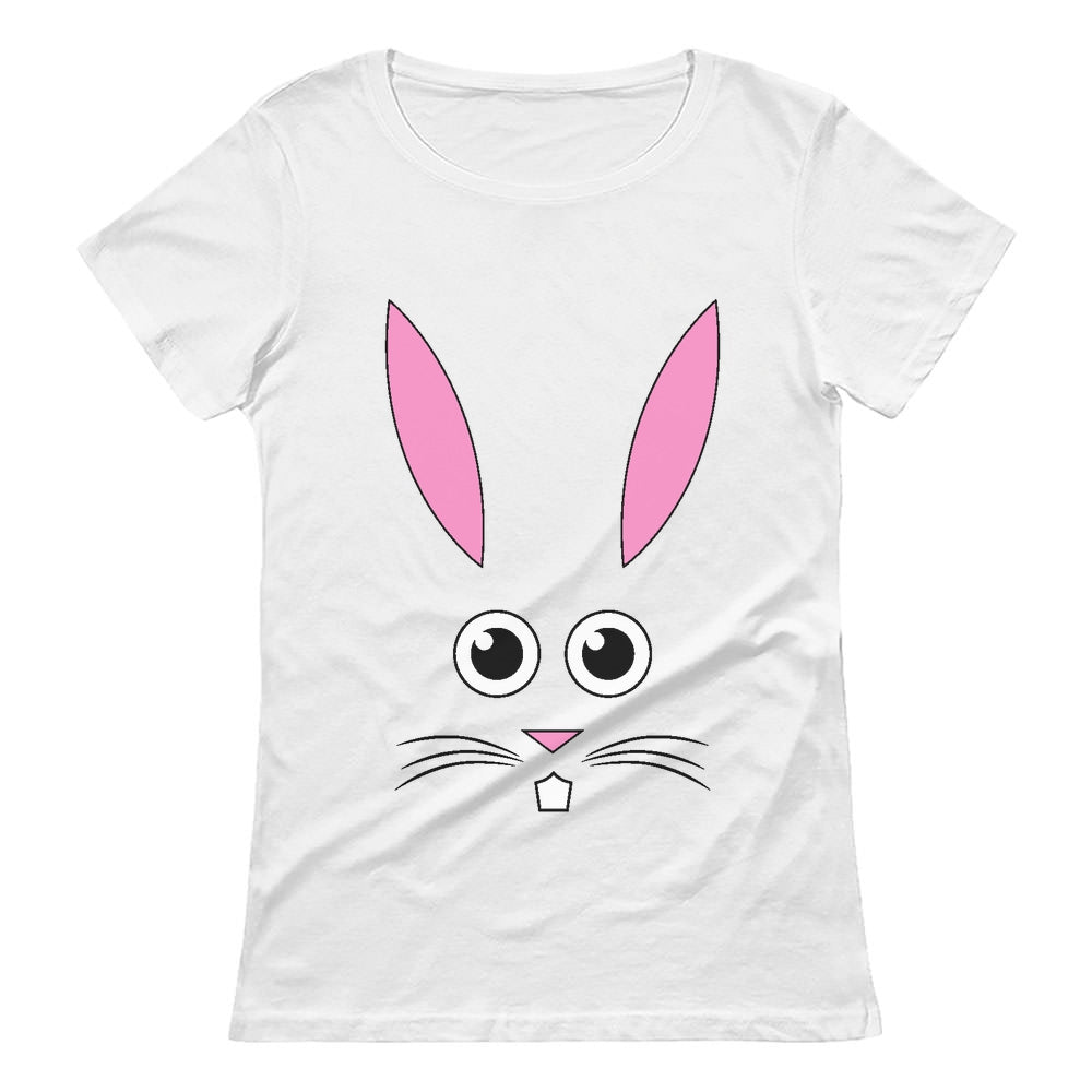 Cute Easter Bunny Face Cartoon Women T-Shirt