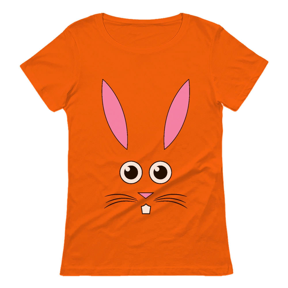 Cute Easter Bunny Face Cartoon Women T-Shirt