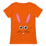 Cute Easter Bunny Face Cartoon Women T-Shirt