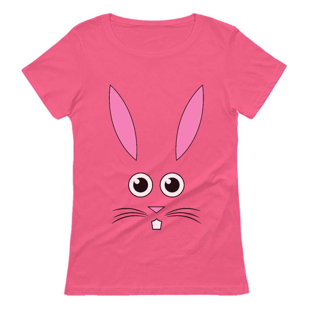Cute Easter Bunny Face Cartoon Women T-Shirt