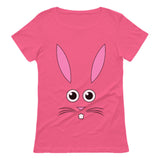 Cute Easter Bunny Face Cartoon Women T-Shirt