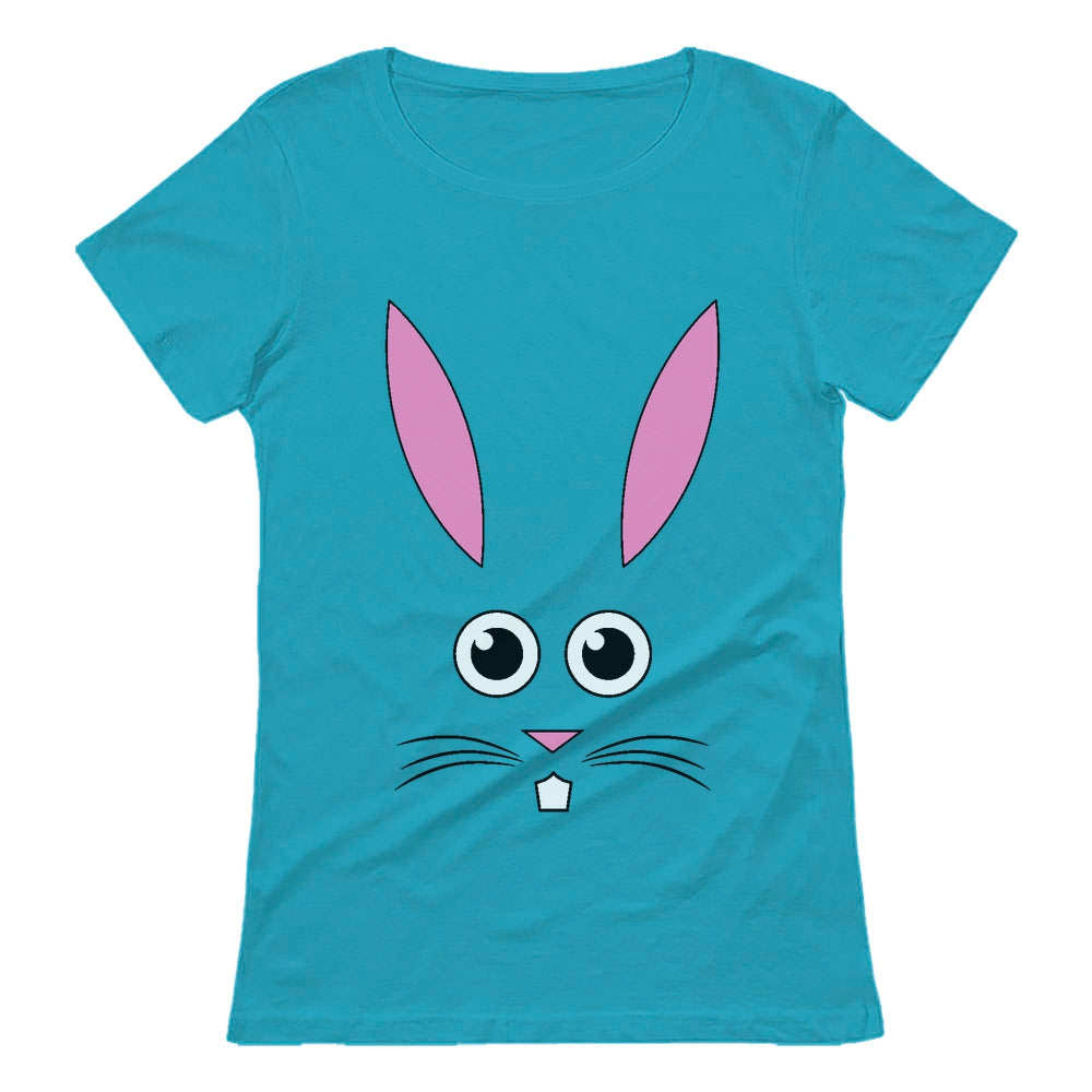 Cute Easter Bunny Face Cartoon Women T-Shirt