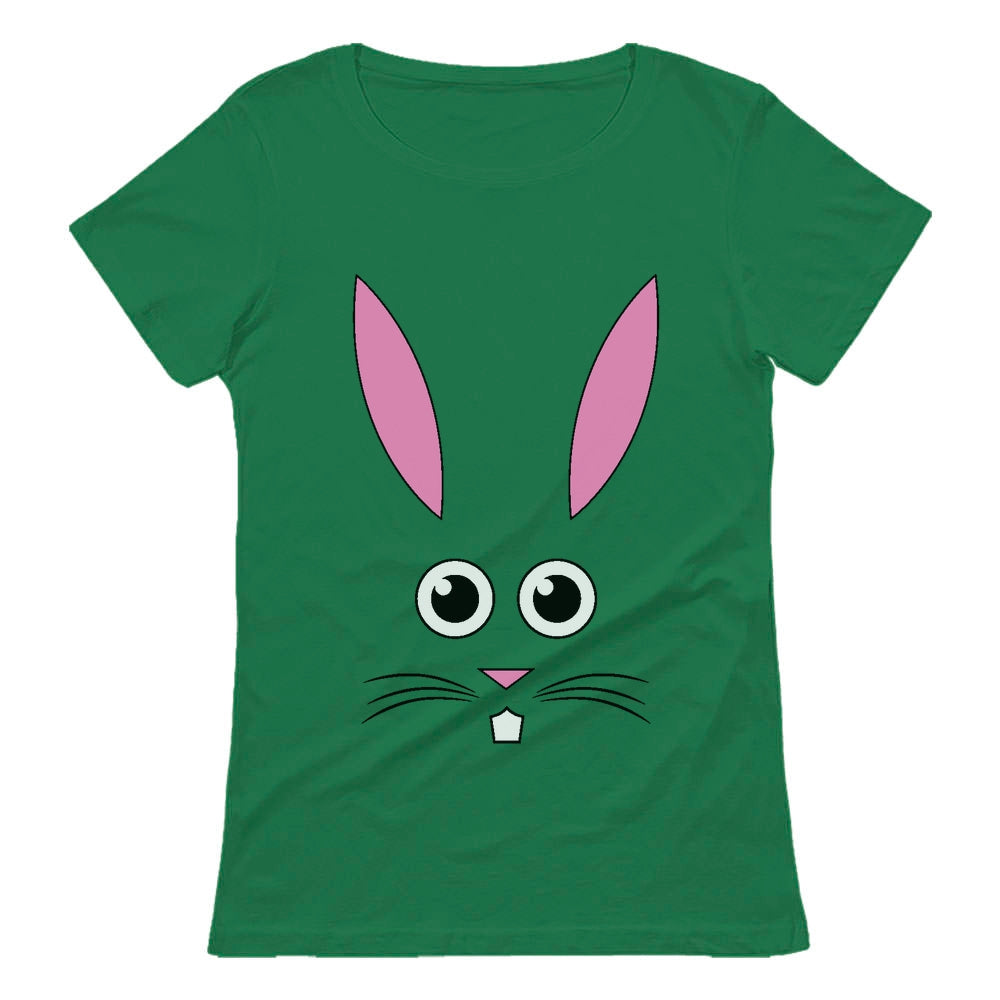 Cute Easter Bunny Face Cartoon Women T-Shirt
