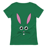 Cute Easter Bunny Face Cartoon Women T-Shirt